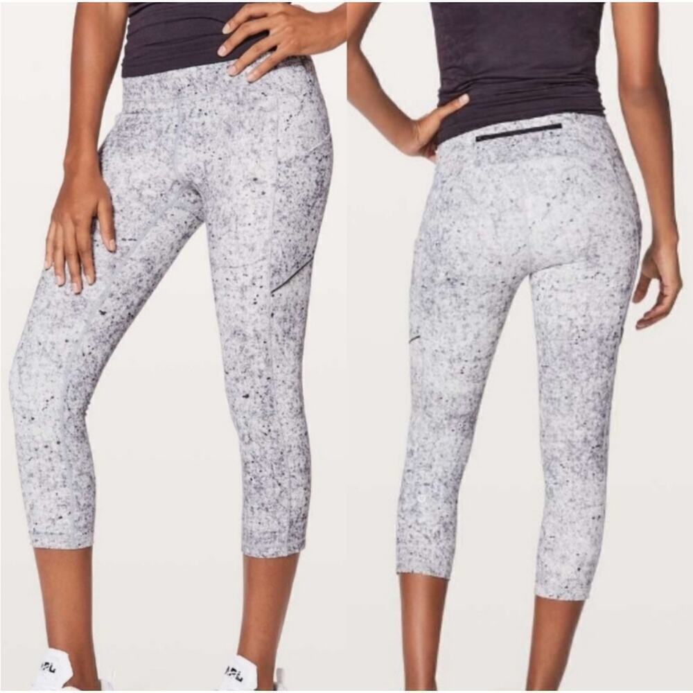 Lululemon Speed Up Crop 21" Womens Size 8 Antiqued Alpine White Multi